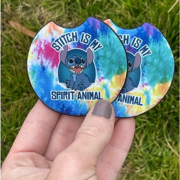 Stitch Is My Spirit Animal Car Coaster Set | Lilo & Stitch Coasters - Picture 2 of 13
